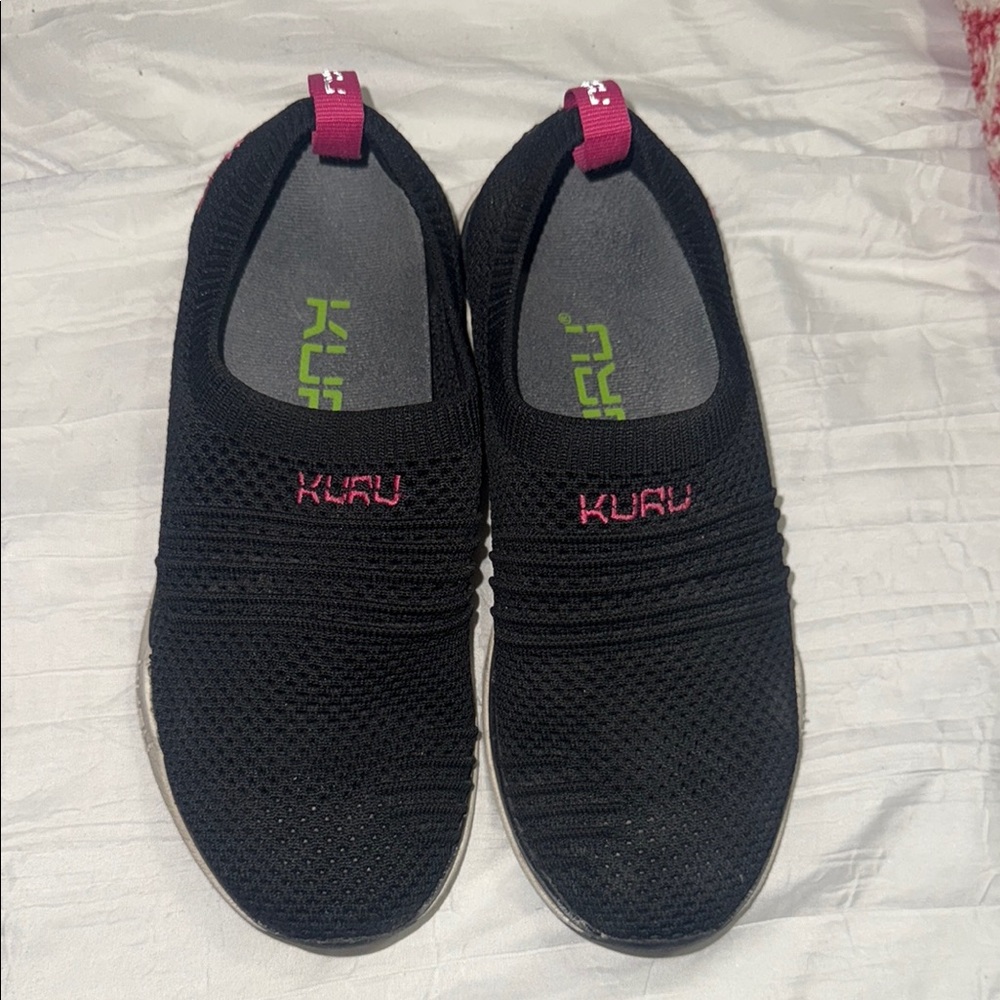 KURU Black and Pink Sneakers Lightweight Slip-On Design